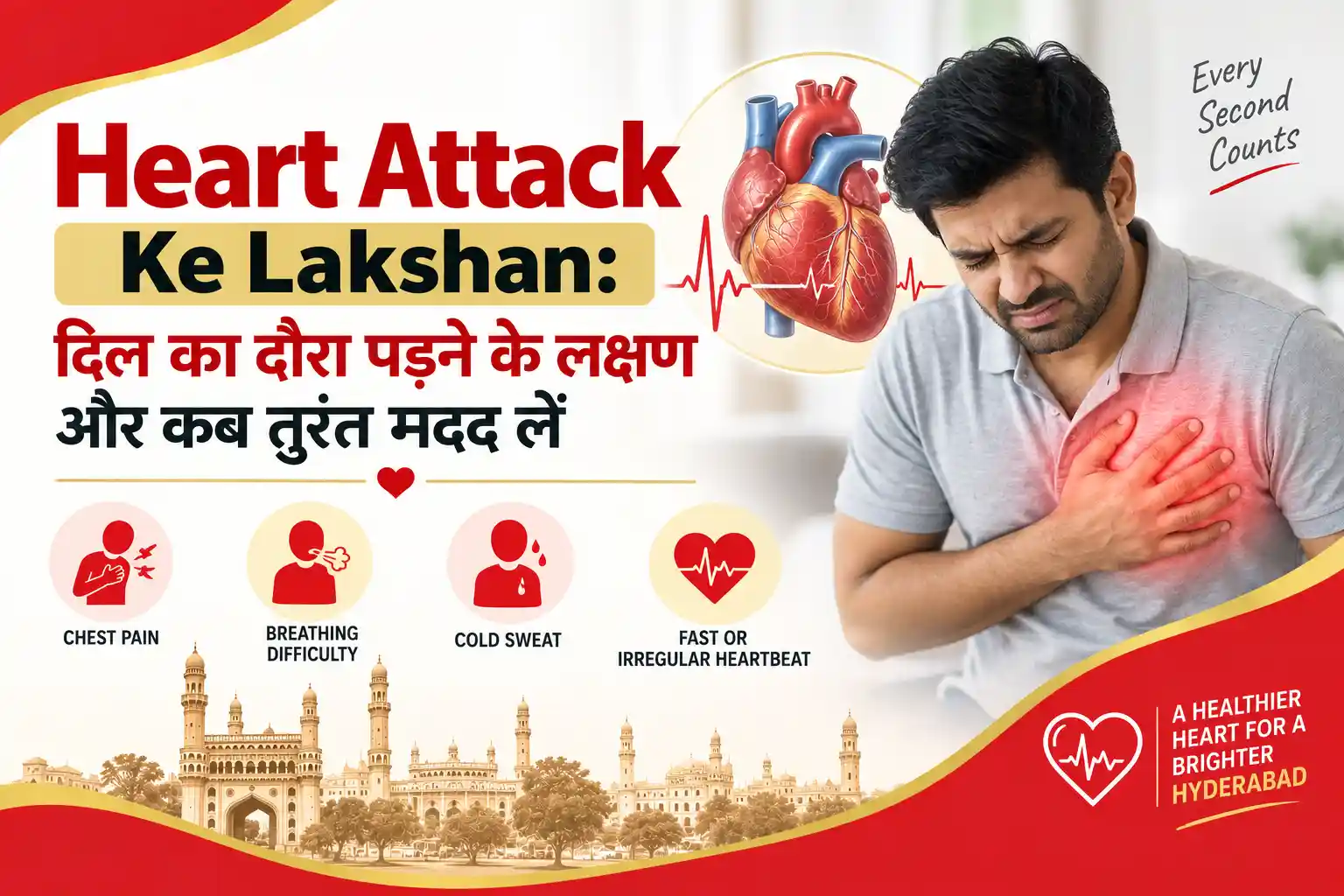 Heart attack ke lakshan and emergency warning signs in Hindi