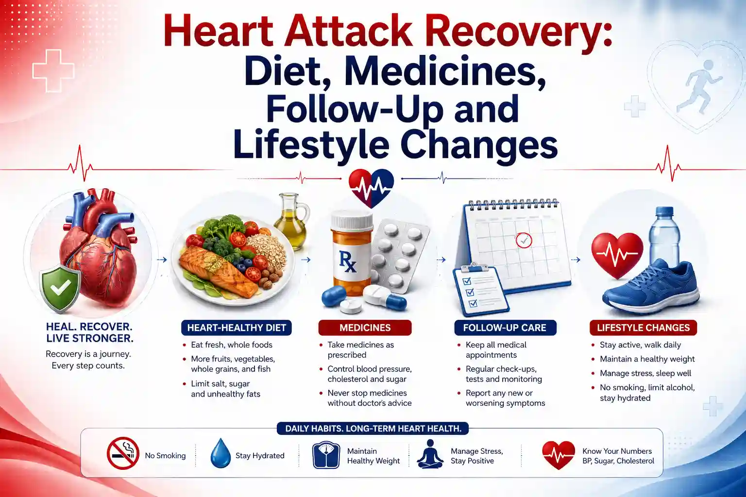 Heart Attack Recovery: Diet, Medicines, Follow-Up and Lifestyle Changes